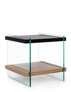 Outlet Bizzotto TAVOLINO 50X50 NERO - LINE WOOD