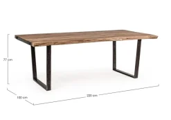 Outlet Bizzotto TAVOLO FISSO IN LEGNO 220X100 - ELMER