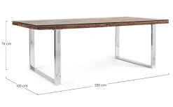 Clearance Bizzotto TAVOLO FISSO IN LEGNO 220X100 - STANTON