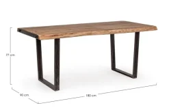 Clearance Bizzotto TAVOLO FISSO IN LEGNO 180X90 - ELMER