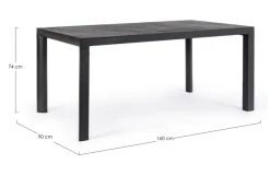 Discount Bizzotto TAVOLO IN ALLUMINIO ANTRACITE JX55 - MASON