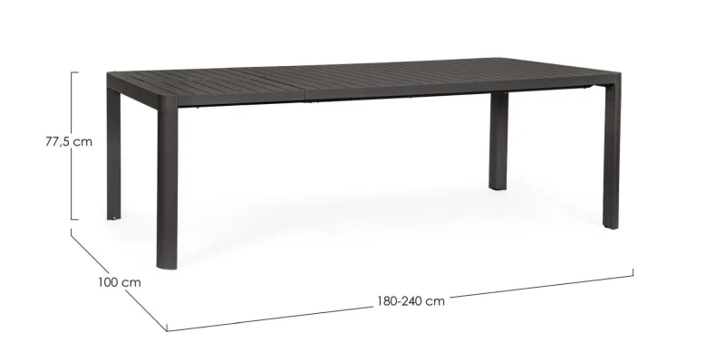 Online Bizzotto TAVOLO IN ALLUMINIO ANTRACITE CX23 - KIPLIN