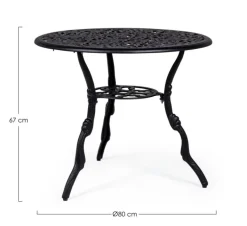 Discount Bizzotto TAVOLO IN ALLUMINIO D80 ANTARCITE - VICTORIA