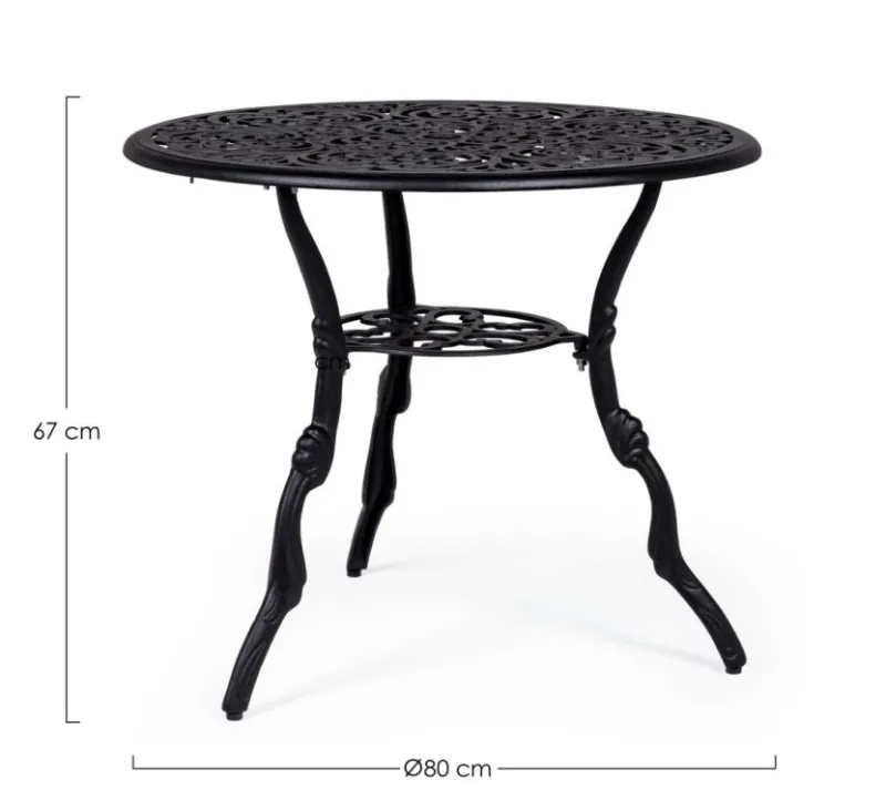 Discount Bizzotto TAVOLO IN ALLUMINIO D80 ANTARCITE - VICTORIA