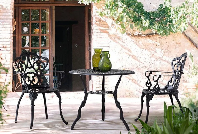 Discount Bizzotto TAVOLO IN ALLUMINIO D80 ANTARCITE - VICTORIA