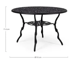 New Bizzotto TAVOLO IN ALLUMINIO D110 ANTRACITE - VICTORIA