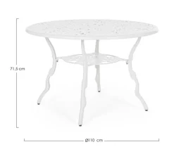 Clearance Bizzotto TAVOLO IN ALLUMINIO D110 BIANCO - VICTORIA