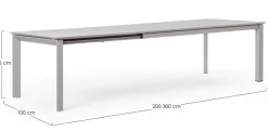 Discount Bizzotto TAVOLO IN ALLUMINIO 200/300X110 - KONNOR RASTIN