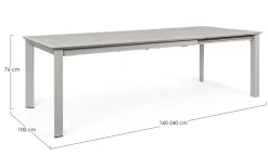 Hot Bizzotto TAVOLO IN ALLUMINIO 160/240X100 - KONNOR RASTIN