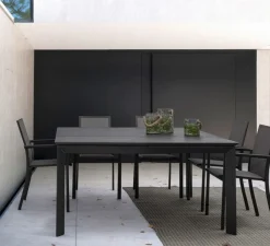 Outlet Bizzotto TAVOLO IN ALLUMINIO 110/160X160 ANTRACITE CX23 - KONNOR