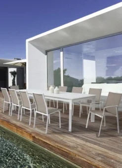 Online Bizzotto TAVOLO IN ALLUMINIO 200/300X110 BIANCO CX21-KONNOR