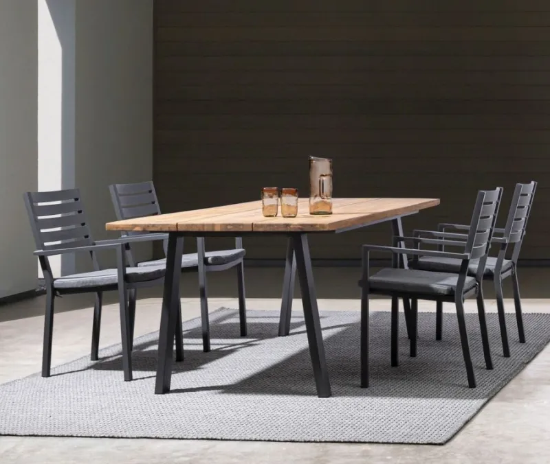 Online Bizzotto TAVOLO IN LEGNO ANTRACITE 160X90 - OSLO FSC