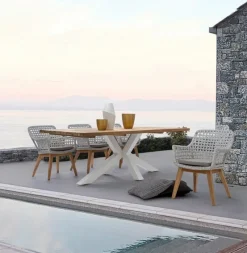 Sale Bizzotto TAVOLO IN TEAK RICICLATO BIANCO PM01 - RAMSEY