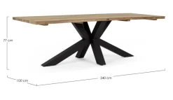 Bizzotto TAVOLO IN TEAK RICICLATO NERO PM02 - RAMSEY