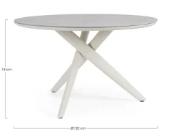 Sale Bizzotto TAVOLO JULIAN D120 PELICAN