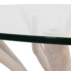 Online Bizzotto TAVOLO ROTONDO CON RIPIANO IN VETRO - SAHEL