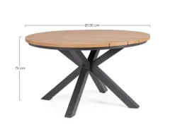 Clearance Bizzotto TAVOLO ZELMAR D130 ANTRACITE YK13