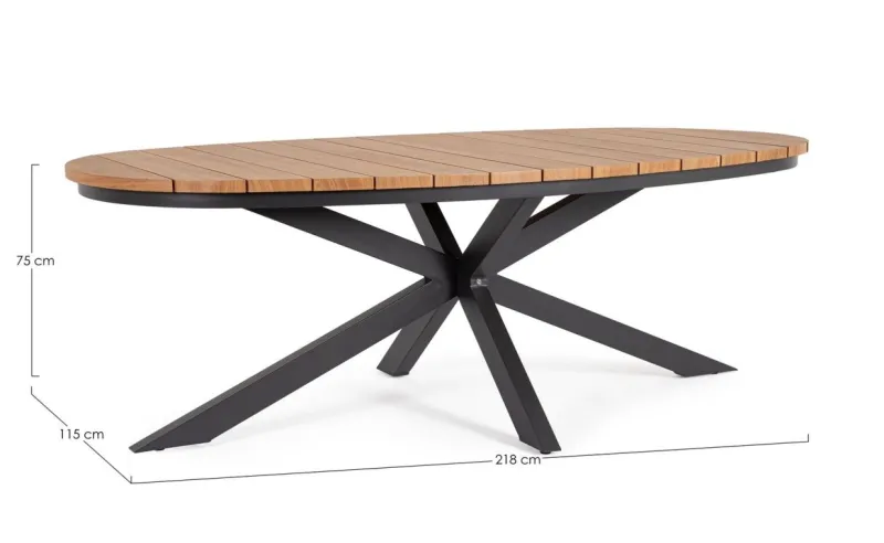 Discount Bizzotto TAVOLO ZELMAR 218X115 ANTRACITE YK13