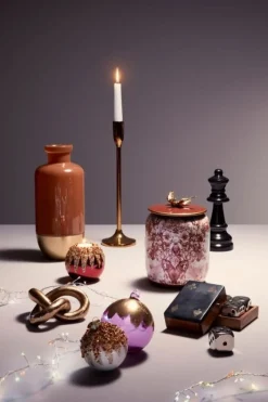 Clearance Bizzotto VASO ZHEN C-TAPPO ROSSO BIANCO ORO H23